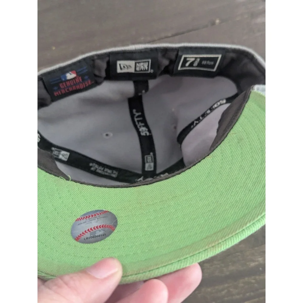New York Yankees NYY MLB New Era 59FIFTY Fitted Cap, Sz 7 3/4, Green & Gray